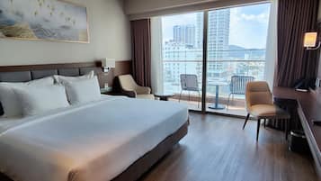 Quarto casal superior, sacada | Roupas de cama de algodão egípcio, roupas de cama premium