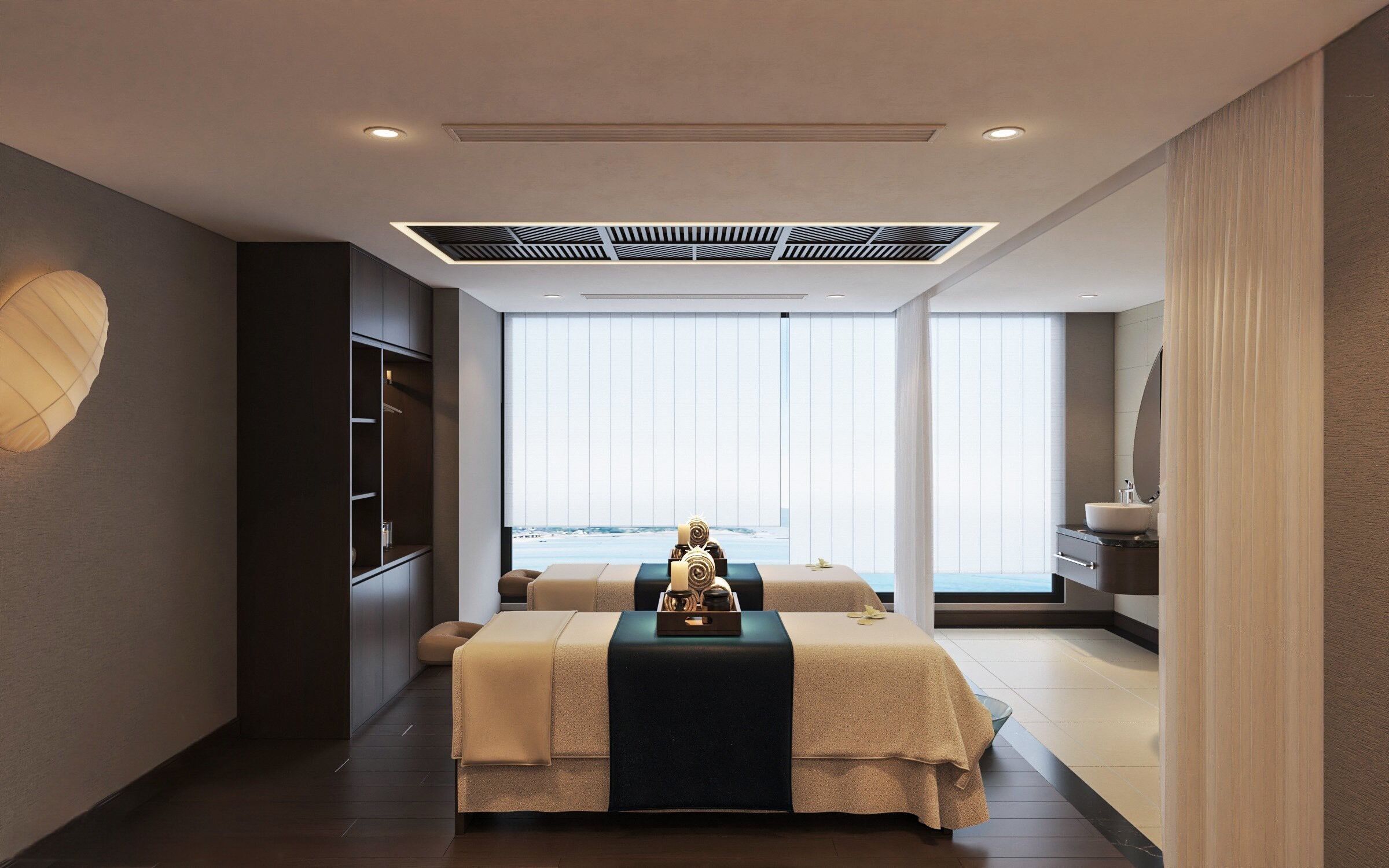 双人护理室、身体护理、热石按摩、泰式按摩、身体磨砂、面部护理