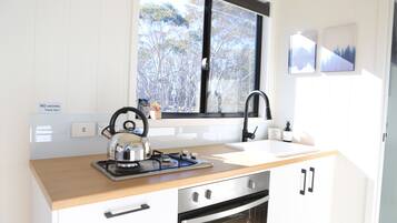Fridge, oven, stovetop, electric kettle