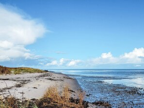 A beach with a clear sky and calm sea. - 5 Star Holiday Home in Vaeggerlose (Vaeggerlose)