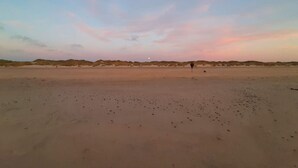 A wide sandy beach with dunes in the background and a clear sky. - 6 Person Holiday Home in Pandrup (Pandrup)