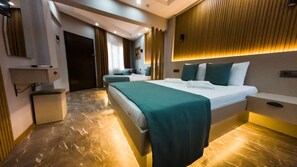 Family Quadruple Room, 1 Bedroom, Non Smoking, Pool View | Premium bedding, free minibar, individually decorated, desk