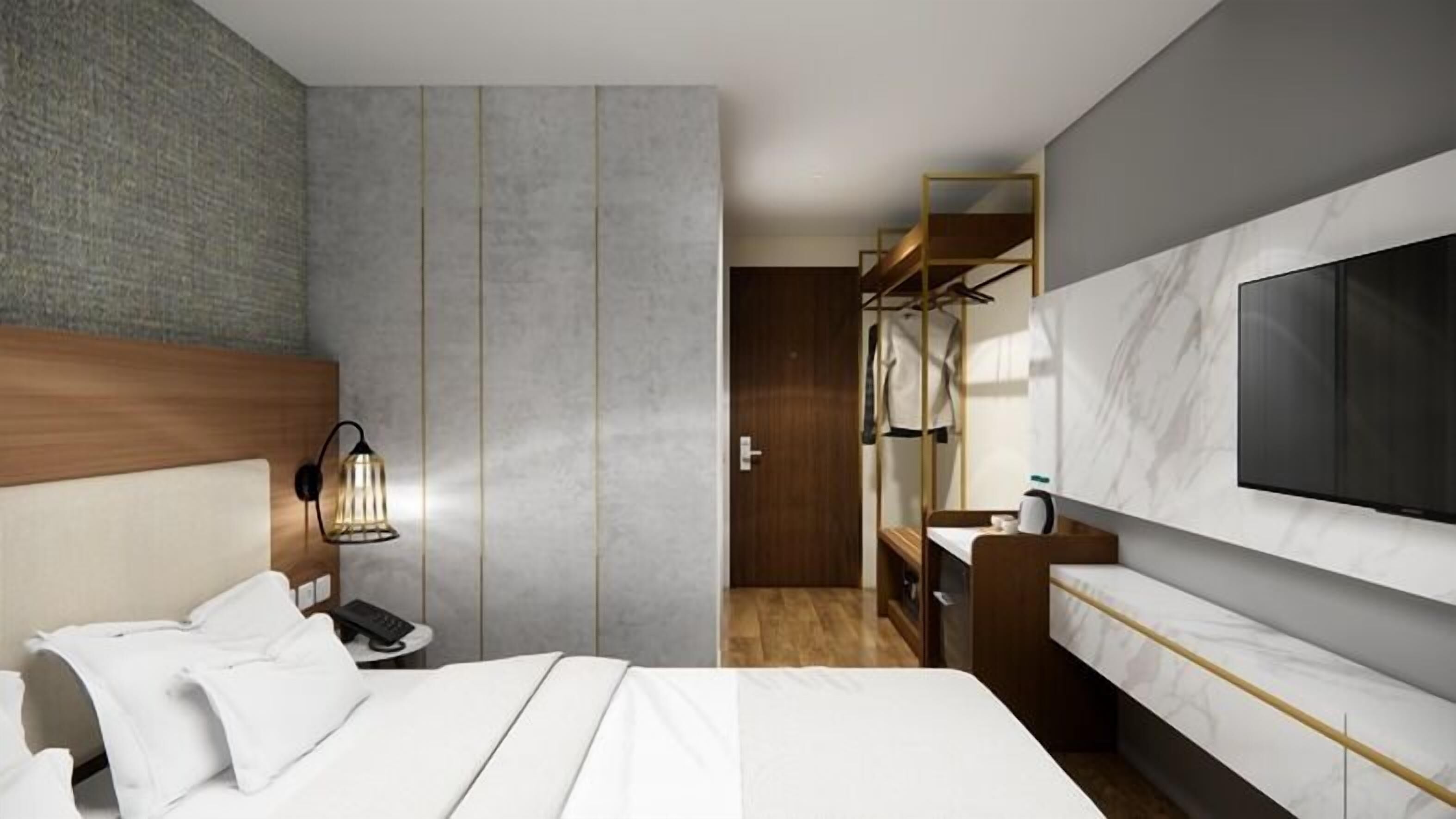 Escritorio, wifi gratis y ropa de cama 