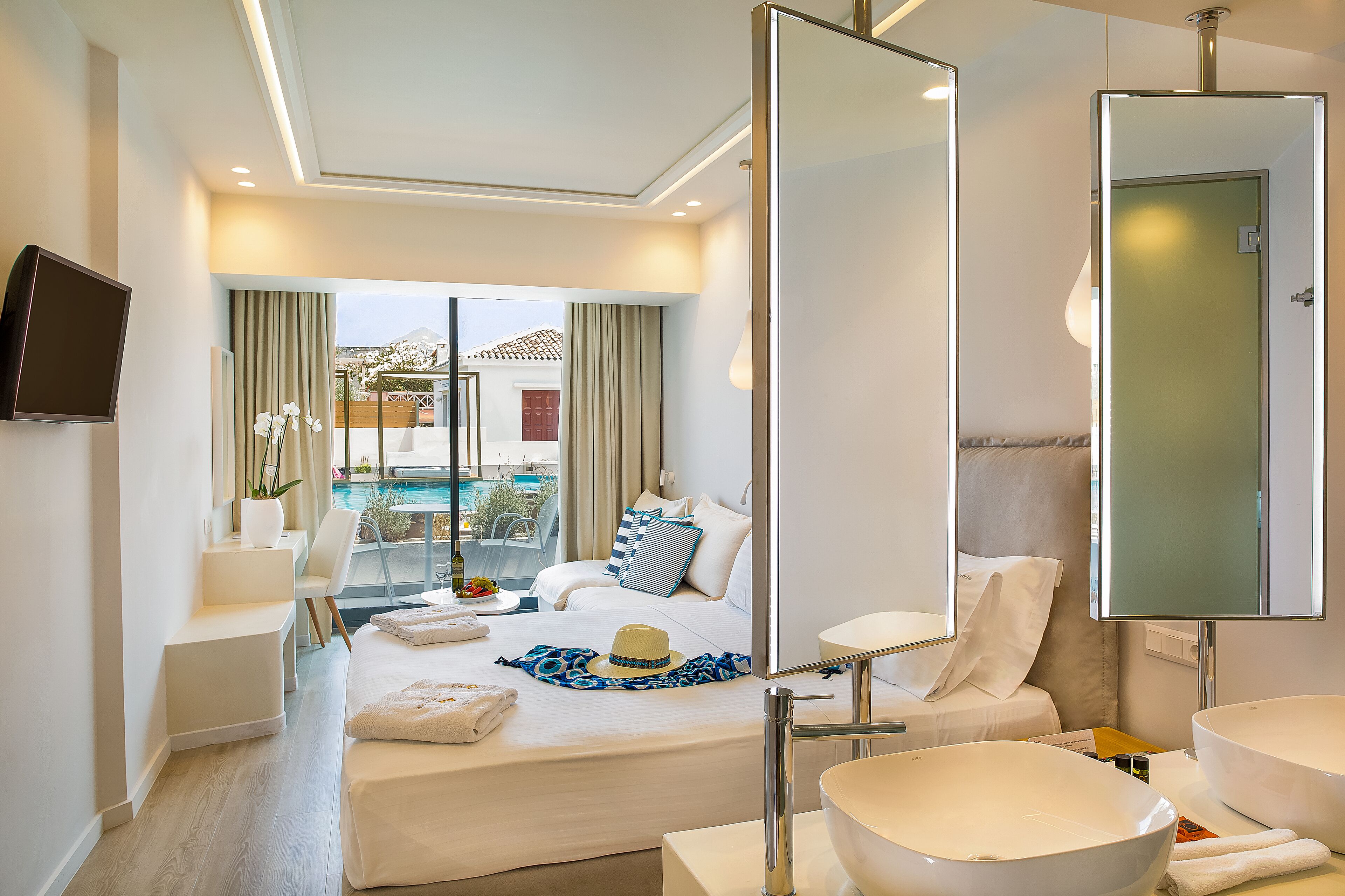 Comfort-værelse med dobbeltseng eller 2 enkeltsenge - 1 soveværelse | Premium-sengetøj, senge med madrasser af memory foam