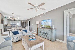 TV - Shoalwater 105-106 | Indoor, Outdoor Pools, Tennis, Sauna, Gym | My Beach Getaways (Orange Beach)