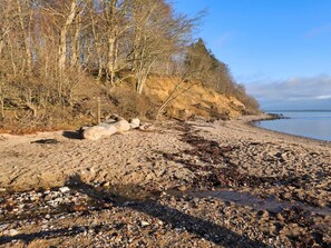 A rocky beach with sparse vegetation and a clear sky. - 5 Star Holiday Home in Haderslev (Haderslev)