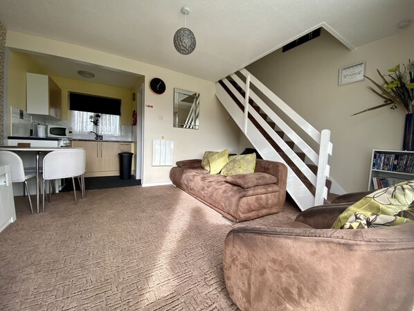 Smart TV, DVD player, books