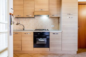 Fridge, oven, stovetop, coffee/tea maker