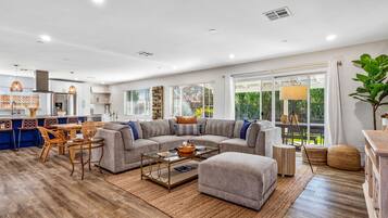 House, Multiple Beds, Pool Access, Garden View | Living area | 40-inch TV with digital channels