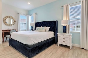 2 bedrooms, individually decorated, individually furnished, bed sheets