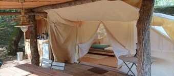 Large furnished tent in the heart of nature