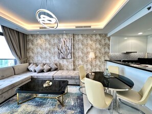 Exclusive Apartment | Living area - LuxBnB Paramount Midtown SeaView (Dubai)