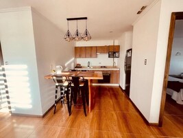Apartment, 2 Bedrooms | Private kitchen | Full-size fridge, microwave, oven, stovetop