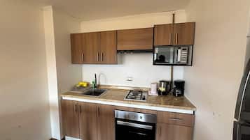 Apartment, 2 Bedrooms | Private kitchen | Full-size fridge, microwave, oven, stovetop