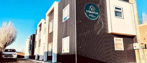 A modern building with a sign reading "BALMACEDA."