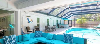 PRIVATE ESTATE BY BEACH 5BR 3BA  2 king masters, heated pooL, hottub, by beach.