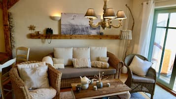 Smart TV, chimenea y libros