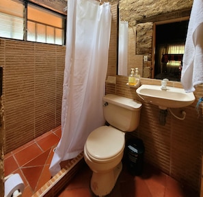 Habitación familiar | Baño | Regadera y toallas
