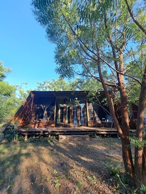 Familien-Vierbettzimmer, 1 Schlafzimmer, Gartenblick, zum Garten hin