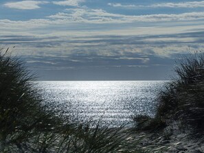 A beach view with the sea and sky. - 5 Person Holiday Home in Saeby (Sæby)
