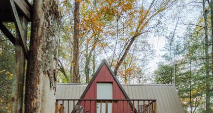 Waterfront A Frame with Dock, Canoe, Kayaks, Family