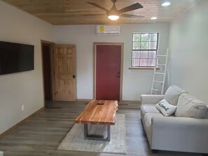 Smart TV, fireplace, foosball, table tennis