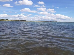 A calm body of water with a distant shoreline and a clear sky. - 4 Person Holiday Home in Hals (Hals)