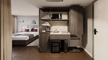 Minibar, caja de seguridad en la habitación y escritorio