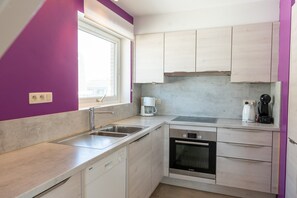 Fridge, oven, stovetop, dishwasher