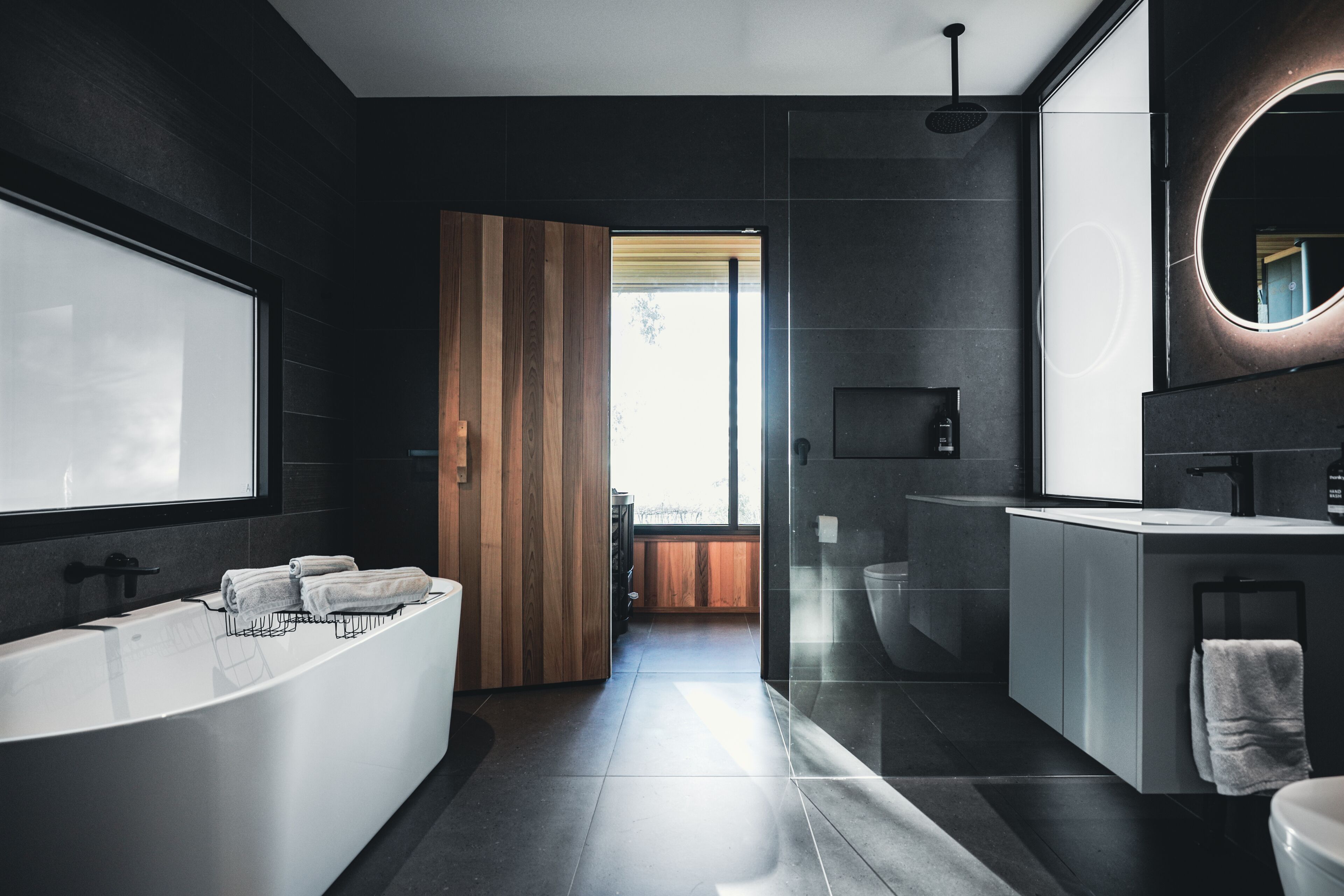 Towels, soap, shampoo, toilet paper