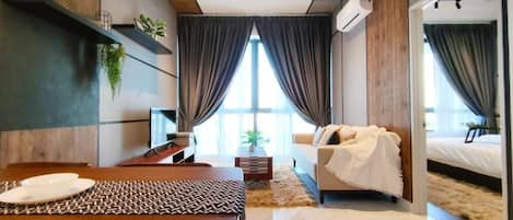 Seprai katun Mesir, seprai premium, minibar, dan Wi-Fi gratis