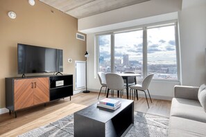 TV, stereo - Roomy Fenway 2BR w/ W/D, Roof & Gym, nr Fenway Park, by Blueground (Boston)