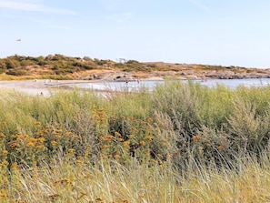 A natural landscape with a body of water, rocky terrain, and vegetation. - 4 Person Holiday Home in Askloster (Åskloster)