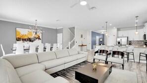 Living area - Luxury Private House With Pool on Champions Gate Resort, Orlando House 6152 (Davenport)