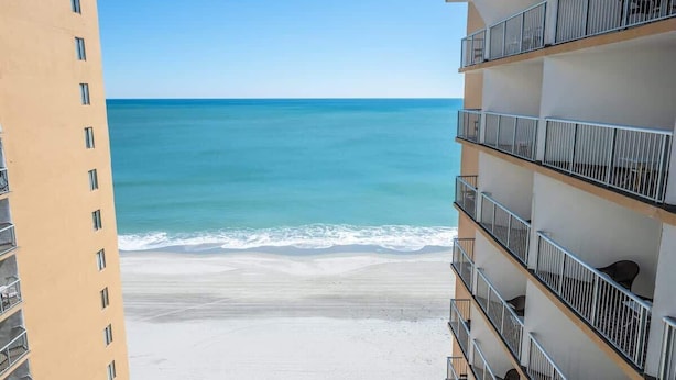 A beachfront hotel with balconies overlooking the ocean. - NEW Ocean Annie's Oceanview Studio - Heated Pools! (Myrtle Beach)