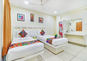 Egyptian cotton sheets, premium bedding, in-room safe, desk - FabHotel Colors Service Apartment (Chennai)