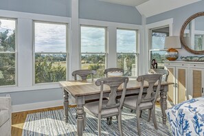 Dining - Golf course views on Fort Holmes Trail overlooking hole number 10! Upper deck taking in island views (Bald Head Island)