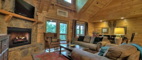 Télévision, cheminée