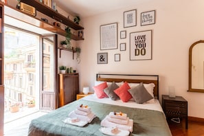 2 bedrooms, desk, iron/ironing board, travel crib