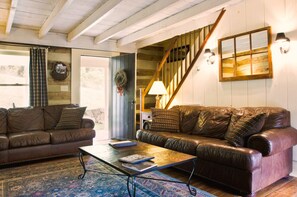 TV, fireplace, ping pong, books