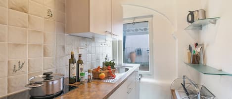 Fridge, oven, stovetop, dishwasher