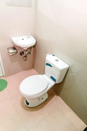 Shower, bidet, towels, soap