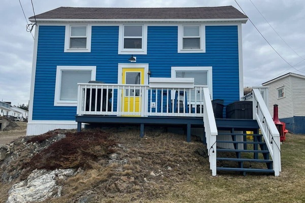 New yellow painted door