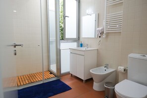 Dusche, Haartrockner, Bidet, Handtücher