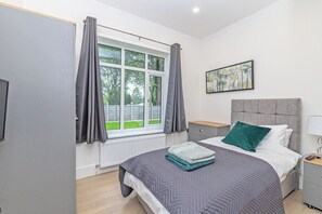 3 bedrooms, iron/ironing board, travel cot, WiFi