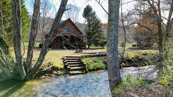 Exterior - Creekside Duck Cabin - Creek Front- Fire Pit (Hiawassee)