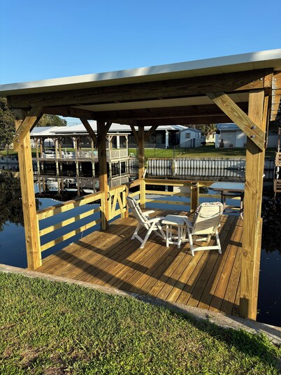 The Bass House water front canal with dock and WiFi.