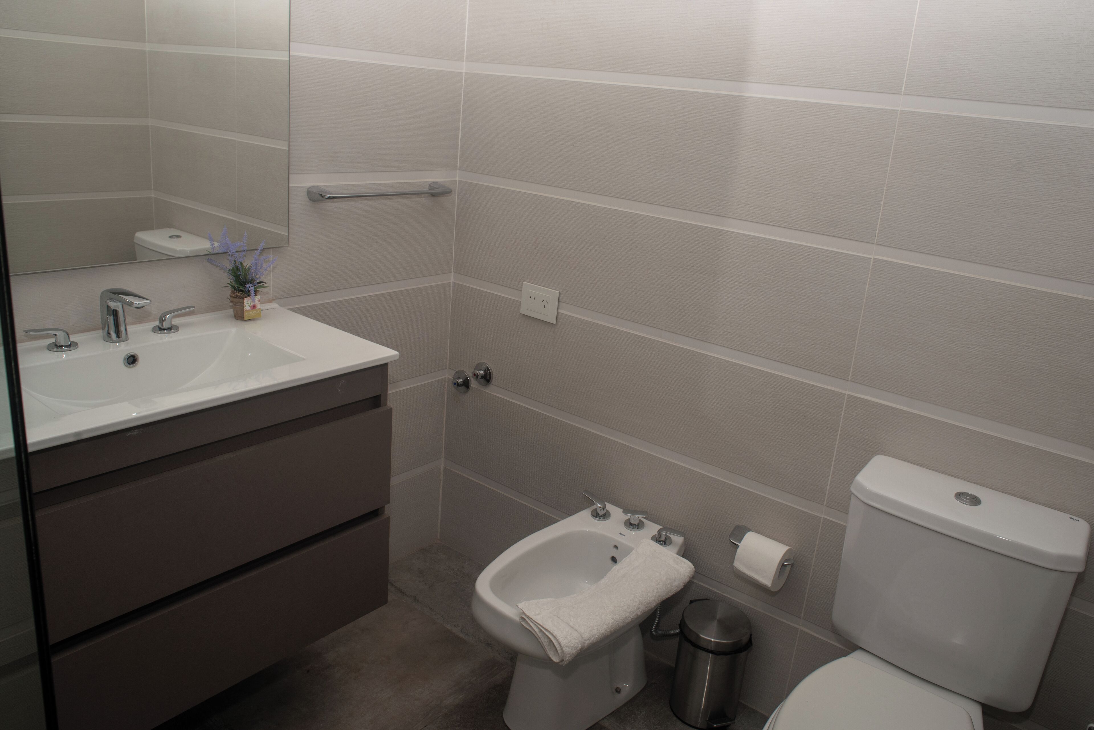 Shower, rainfall showerhead, hair dryer, bidet