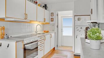 Kjøleskap, kokeplater og kaffetrakter/tekoker