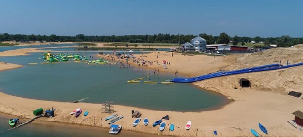 Sun-loungers, beach towels